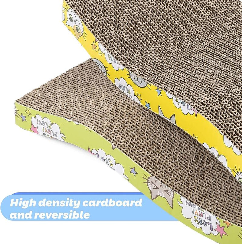 2 Pack Cat Scratch Cardboard Scratching Pad Scratcher Lounge Sofa Bed W/2 Catnip