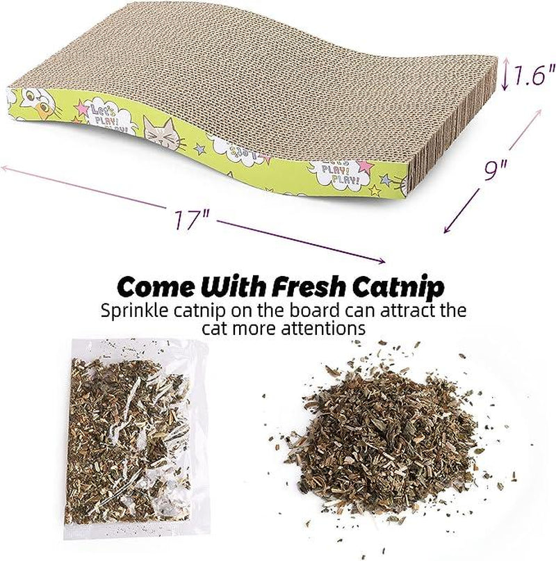 2 Pack Cat Scratch Cardboard Scratching Pad Scratcher Lounge Sofa Bed W/2 Catnip