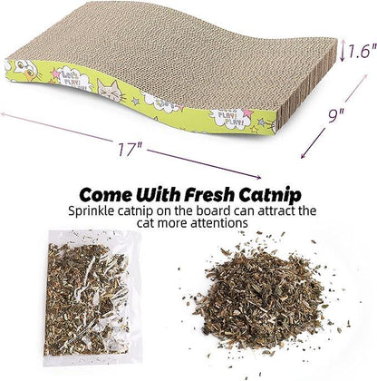 2 Pack Cat Scratch Cardboard Scratching Pad Scratcher Lounge Sofa Bed W/2 Catnip