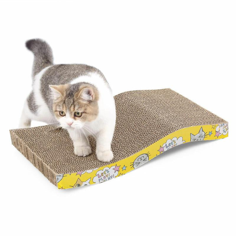 2 Pack Cat Scratch Cardboard Scratching Pad Scratcher Lounge Sofa Bed W/2 Catnip