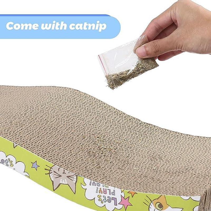 2 Pack Cat Scratch Cardboard Scratching Pad Scratcher Lounge Sofa Bed W/2 Catnip