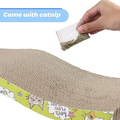 2 Pack Cat Scratch Cardboard Scratching Pad Scratcher Lounge Sofa Bed W/2 Catnip