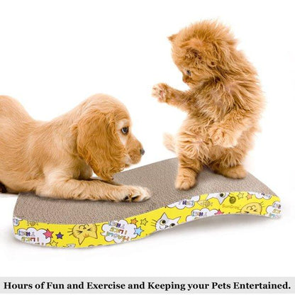 2 Pack Cat Scratch Cardboard Scratching Pad Scratcher Lounge Sofa Bed W/2 Catnip